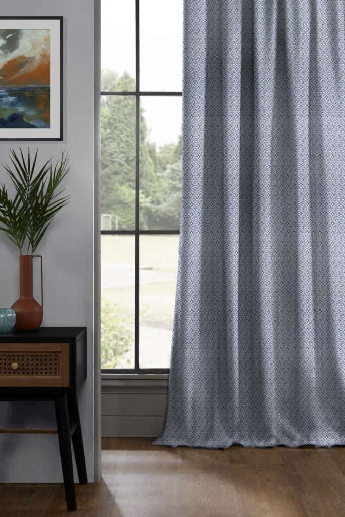 aztec indigo made to measure curtains